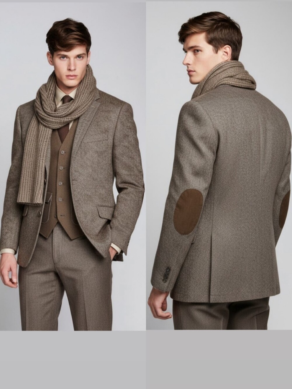 Joseph Abboud Wool Blend Herringbone Tweed Blazer